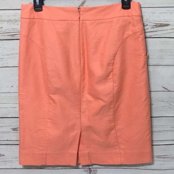 J. Crew Factory Melon Orange The Pencil Skirt with Pockets - Picture 9 of 16